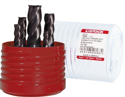 Stock Fräser-Set Typ: Schaftfräser Satz / Ø-Bereich 6,0-16,0 / h10 / DIN 6527L / VHM / TiAlN Produktbild img1 L
