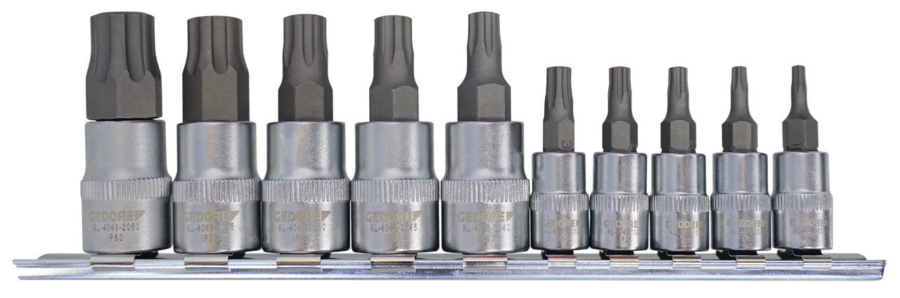 GEDORE KL-4043-100 Schraubendreher-Einsätze Satz, 1/4" + 3/8", IP TX-Plus, 10-teilig Produktbild img1 L