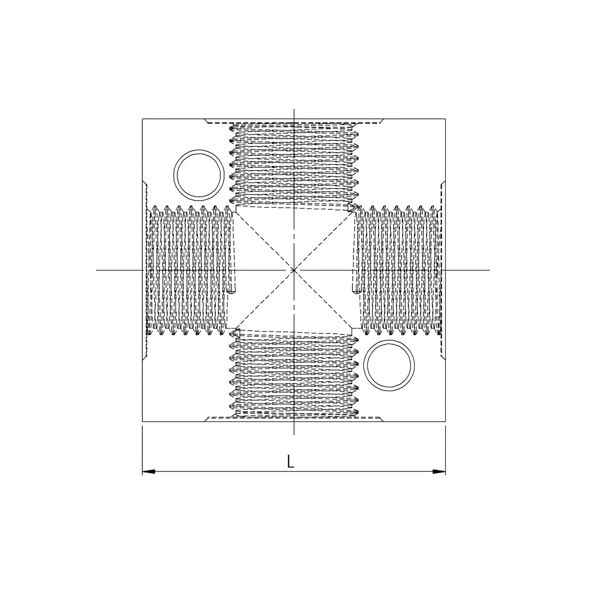 RIEGLER Kreuz-Verteiler, anflanschbar, G 1/4 Aluminium, SW 20 Produktbild img2 L
