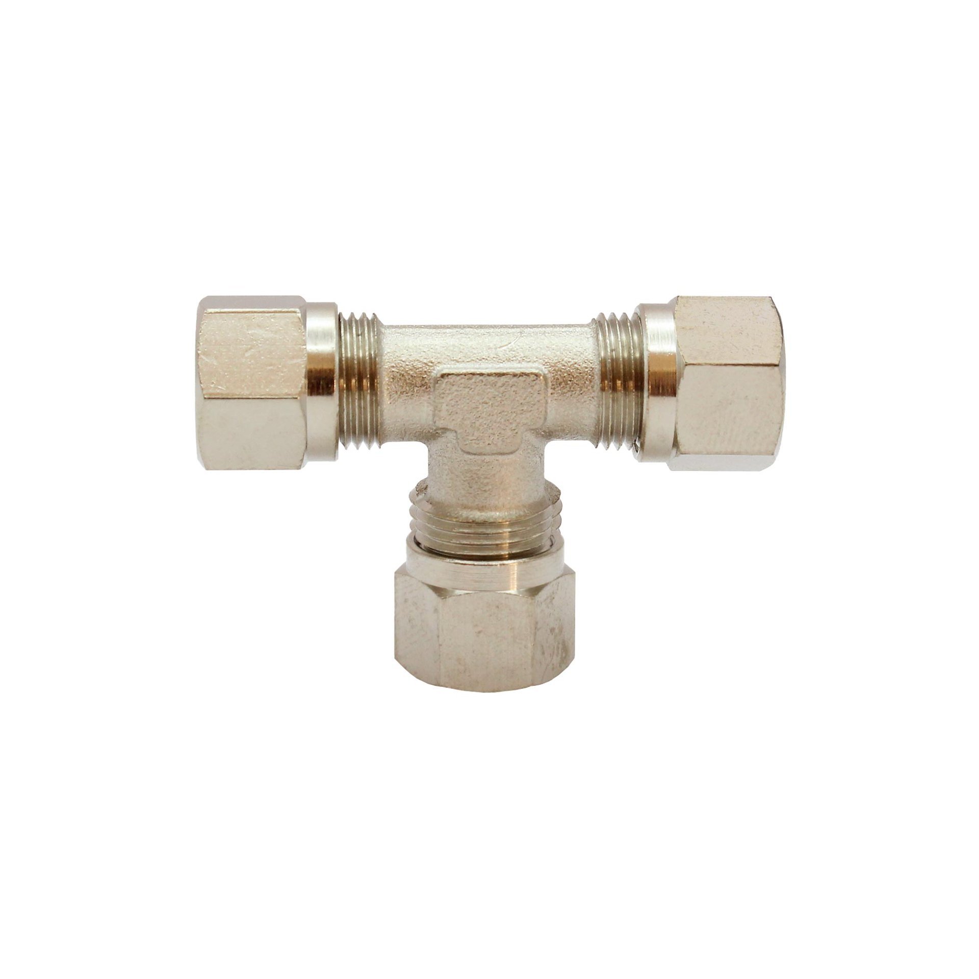 RIEGLER T-Verschraubung, Rohr-Außen-Ø 15 mm, SW 17, SW1 27, Messing vernickelt Produktbild img1 L