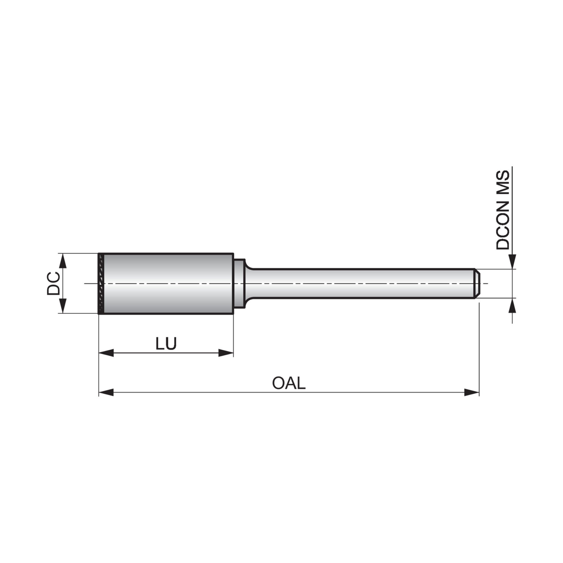 Dormer Pramet Frässtift der 1. Stufe zum Entfernen gebrochener Schrauben, Zylinder mit Stirnverzahnung P100 Produktbild img3 L