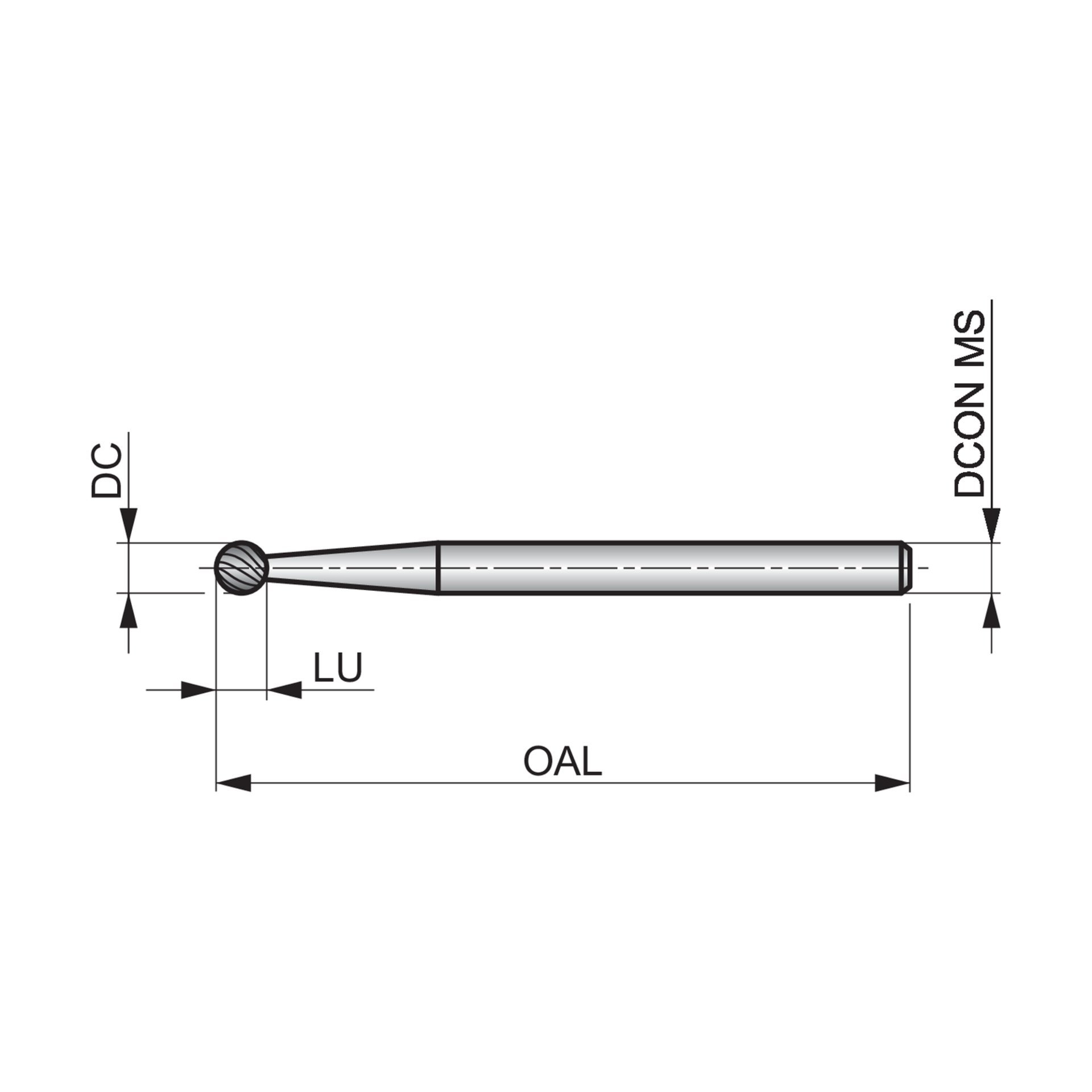 Dormer Pramet Frässtift – Kugel P5073.0X3.0 Produktbild img3 L