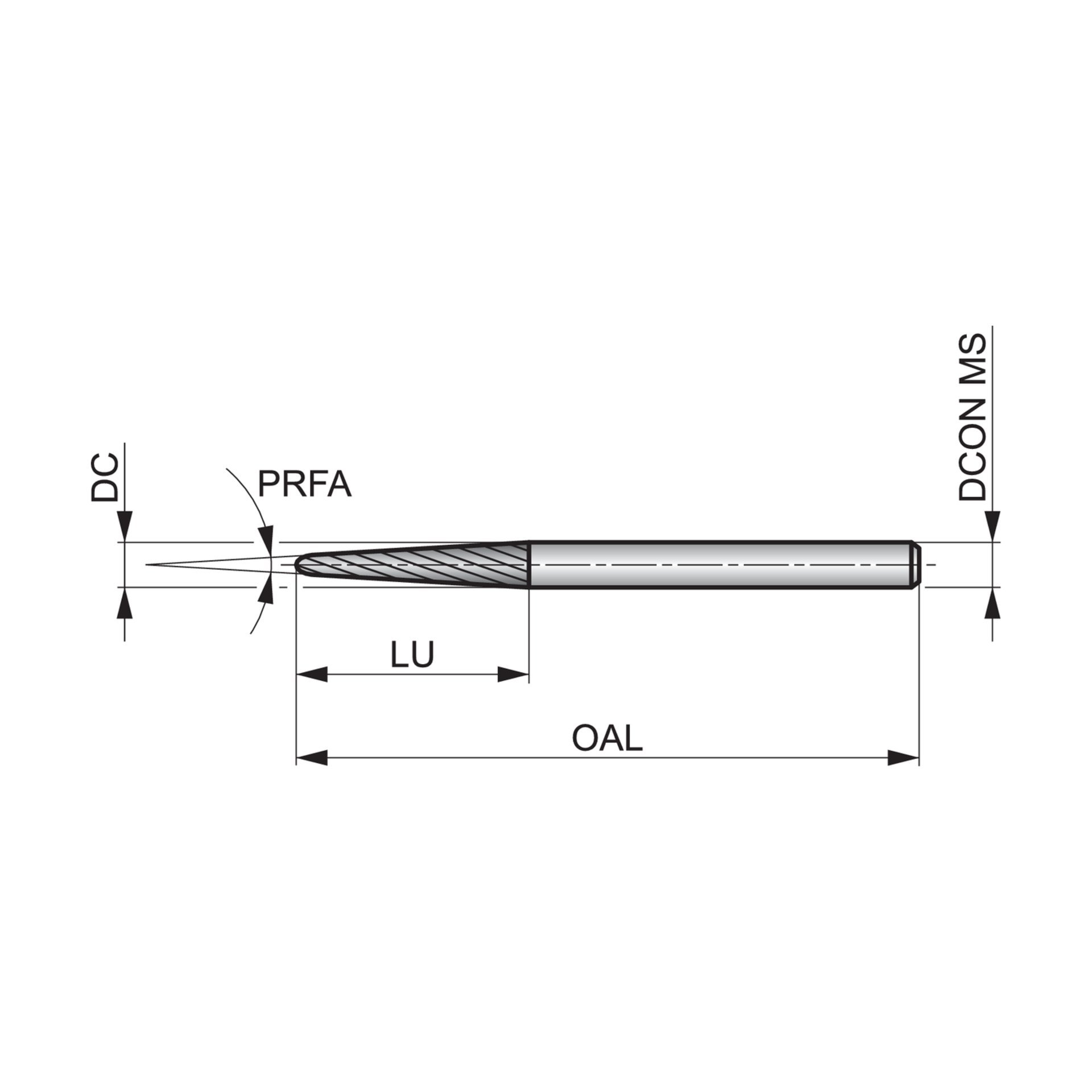 Dormer Pramet Frässtift- Rundkegel P5213.0X3.0 Produktbild img3 L