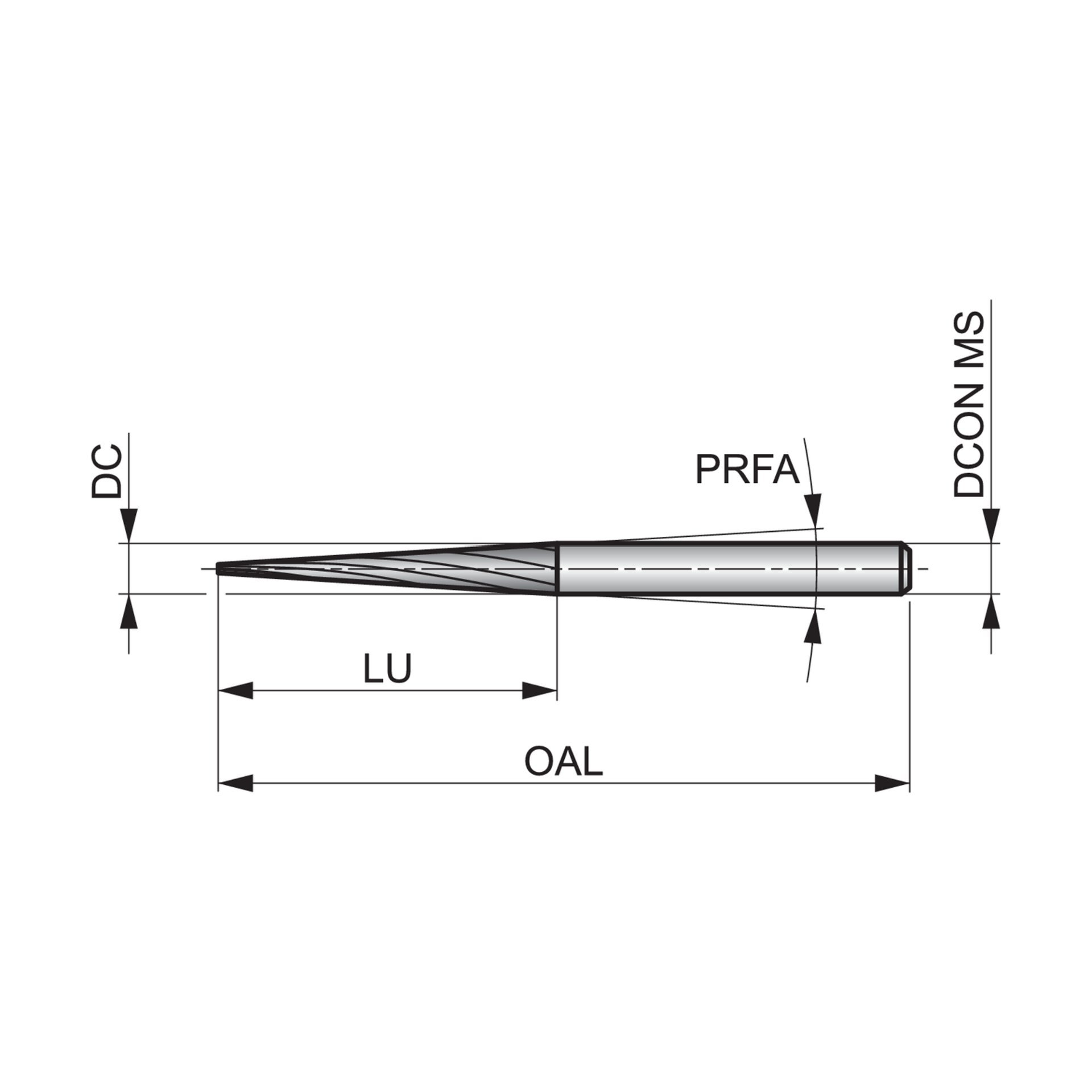 Dormer Pramet Frässtift – Spitzkegel P5233.0X3.0 Produktbild img3 L
