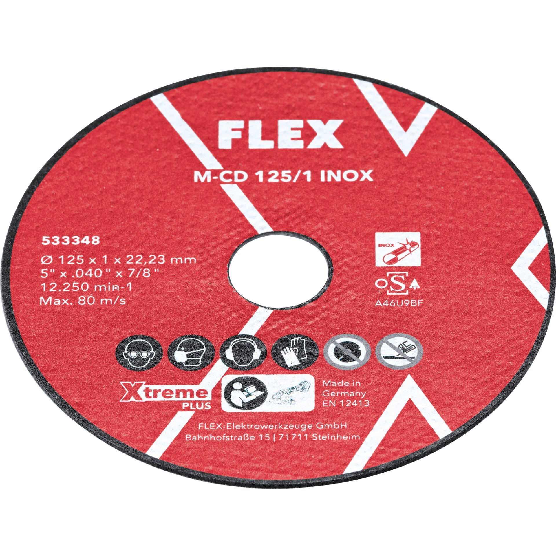 Flex Dünne Trennscheibe (1 mm) für Edelstahl/Stahl Xtreme Plus M-CD 125/1 INOX VE10 Produktbild img1 L