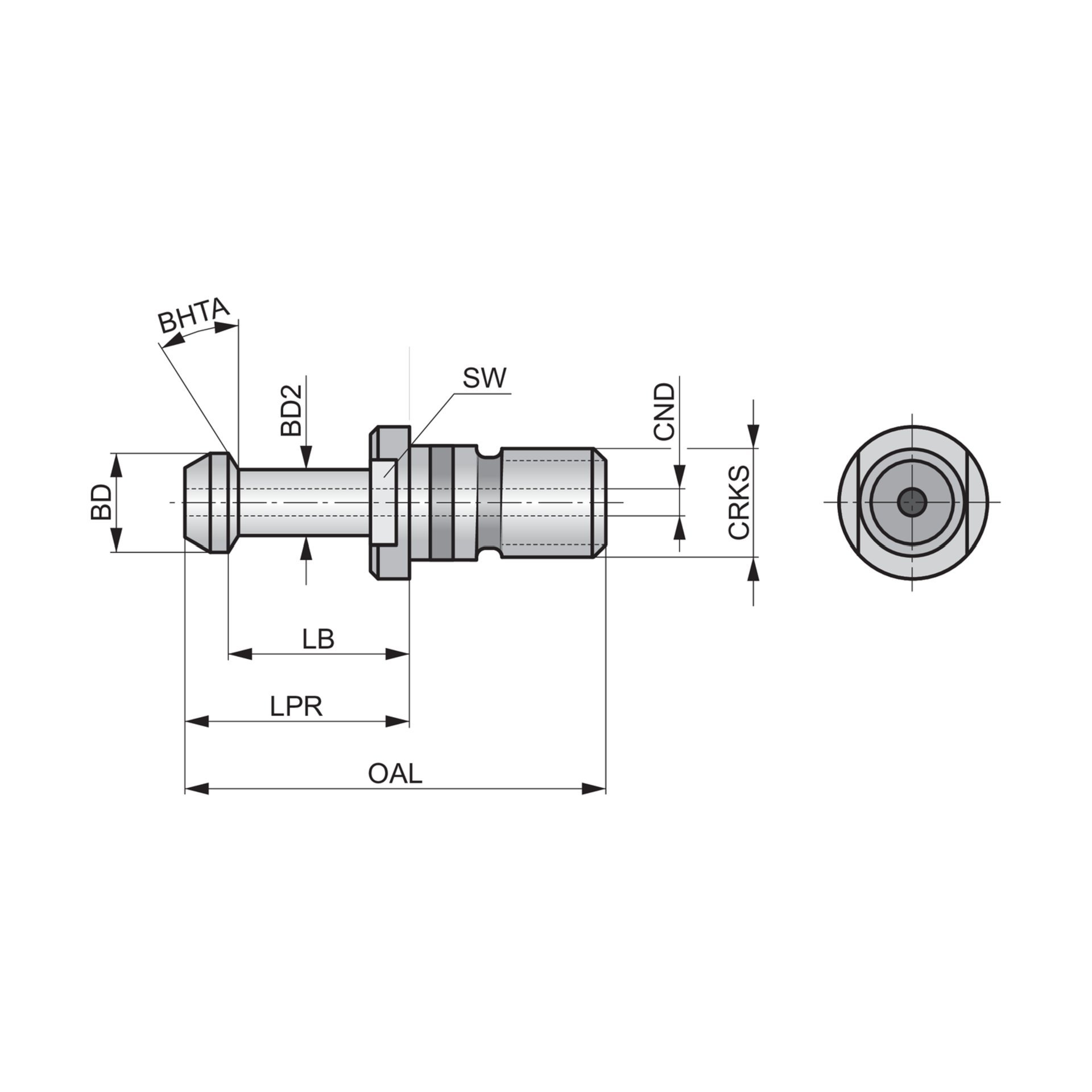 Dormer Pramet Anzugsbolzen MAS 403 BT Big Plus mit Kühlmittelbohrung – abgedichtet PS.BBT.30.45.C.S.FANUC Produktbild img2 L