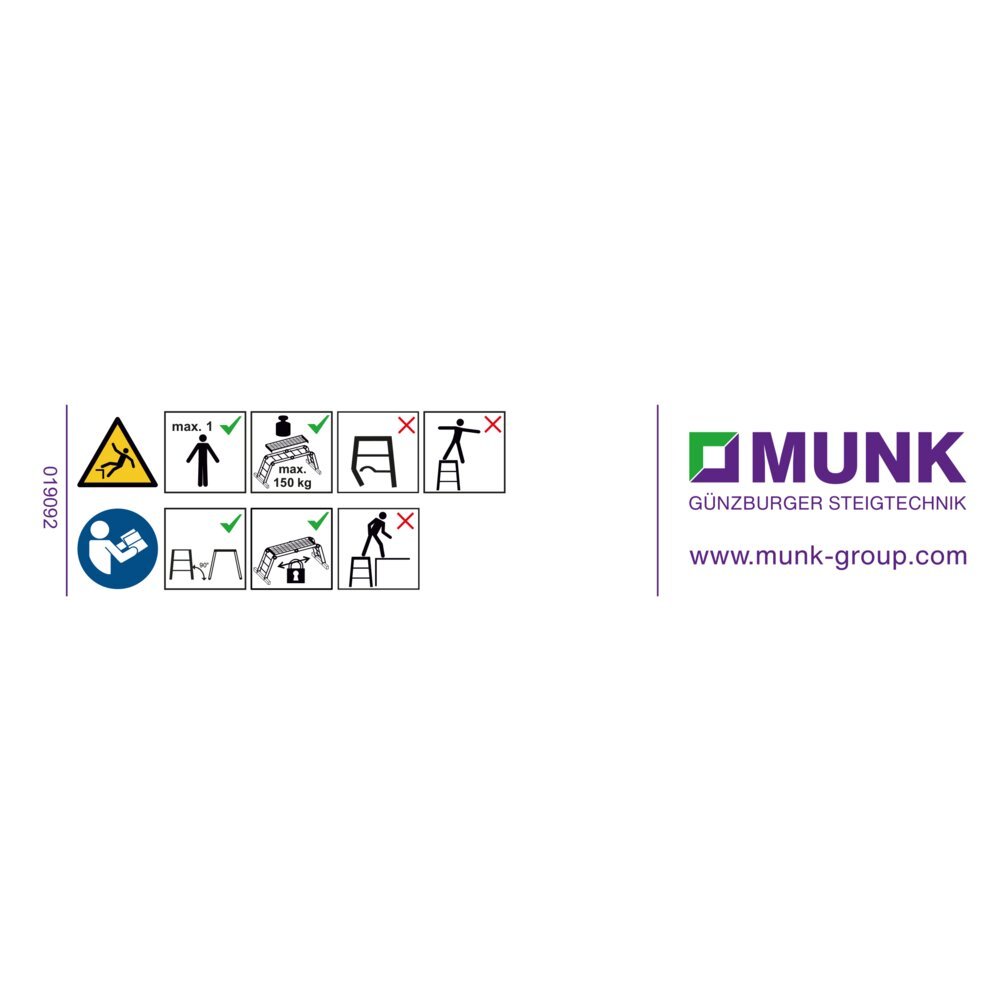 MUNK Hinweis-Aufkleber für Montagetritt Aufkleber 19301 Produktbild img1 L