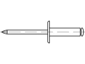 Reyher Artikel 88409 Niet Al-Leg. C-K 11 Dorn Stahl, verz. Offene Blindniete mit Sollbruchdorn, ~DIN 7337, großer Flachkopf (Ø = 11) Produktbild img2 L