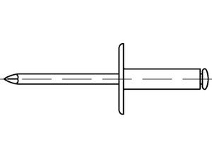 Reyher Artikel 88409 Niet Al-Leg. C-K 14 Dorn Stahl, verz. Offene Blindniete mit Sollbruchdorn, ~DIN 7337, großer Flachkopf (Ø = 14) Produktbild img2 L