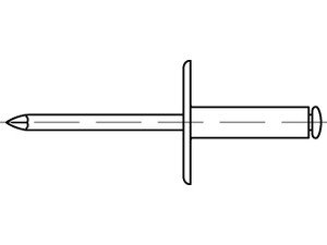 Reyher Artikel 88409 Niet Al-Leg. C-K 16 Dorn Stahl, verz. Offene Blindniete mit Sollbruchdorn, ~DIN 7337, großer Flachkopf (Ø = 16) Produktbild img2 L