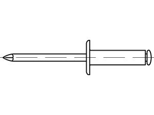 Reyher Artikel 88409 Niet Al-Leg. C-K 9,5 Dorn Stahl, verz. Offene Blindniete mit Sollbruchdorn, ~DIN 7337, großer Flachkopf (Ø = 9,5) Produktbild img2 L