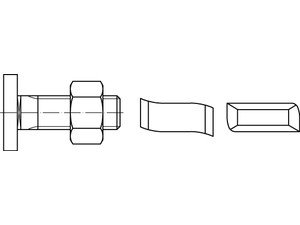 Reyher Artikel 88928 Mu 4.6 HS 28/15 galvanisch verzinkt Hammerkopf-/Halfen-Schrauben,mit Sechskantmutter Produktbild img2 L