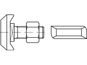Reyher Artikel 88972 Mu 4.6 HS 72/48 feuerverzinkt Hammerkopf-/Halfen-Schrauben, mit Sechskantmutter Produktbild img2 L