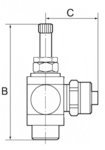 RIEGLER Drosselrückschlagventil, Zuluftdrosselung Schnellverschraubung M5 Schl.5/3 Produktbild img2 L