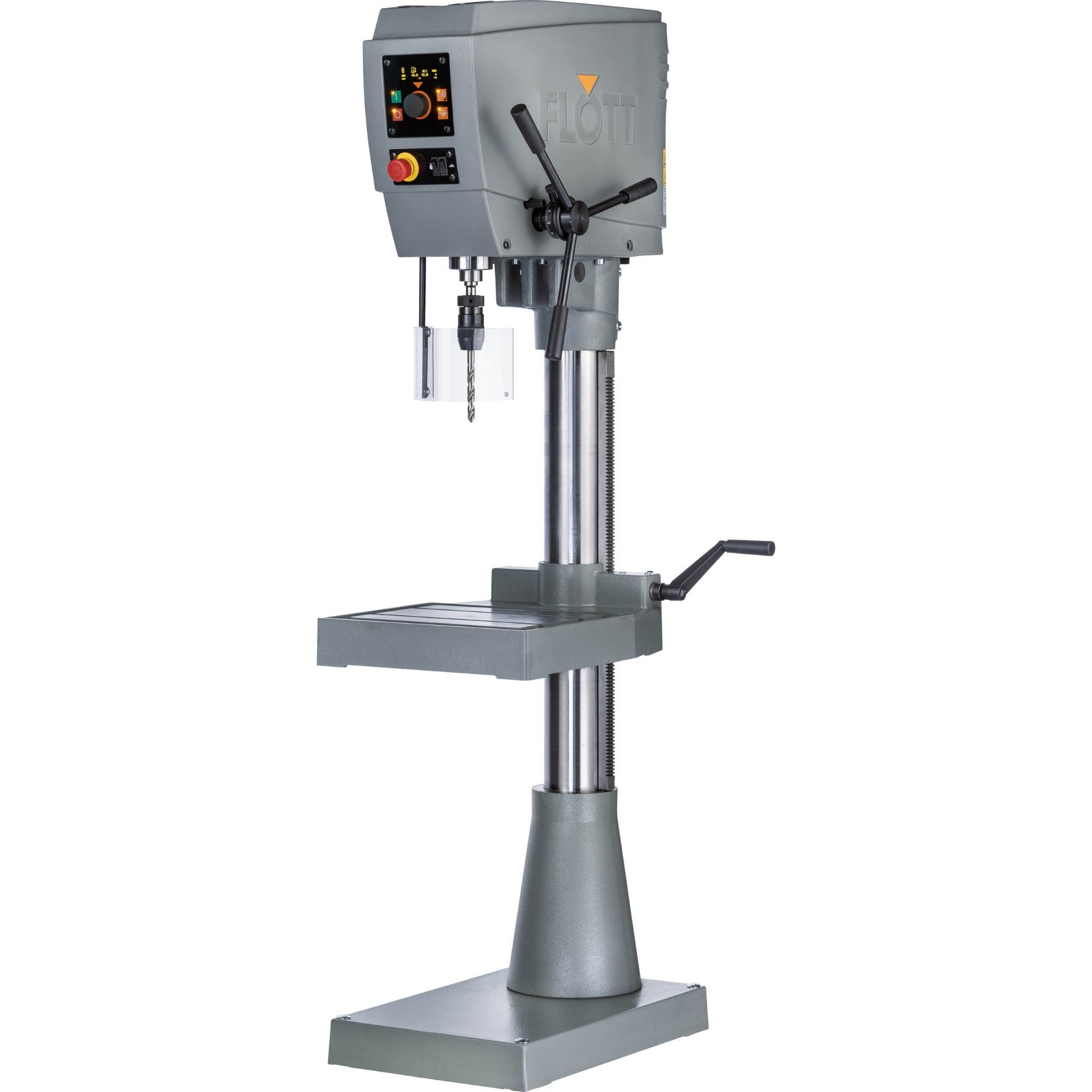 Flott Säulenbohrmaschine SB 25 Plus MK III - mit Gewindeschneideinrichtung, Zwischentisch, LED- Beleuchtung und digitalem OLED -Display Produktbild img1 L
