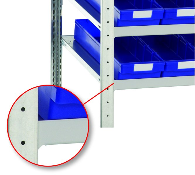 Schulte Längenriegel, hinten, 750 mm, RAL 7035 lichtgrau, für MULTIplus85- und MULTIplus150-Schrägböden Produktbild img1 L