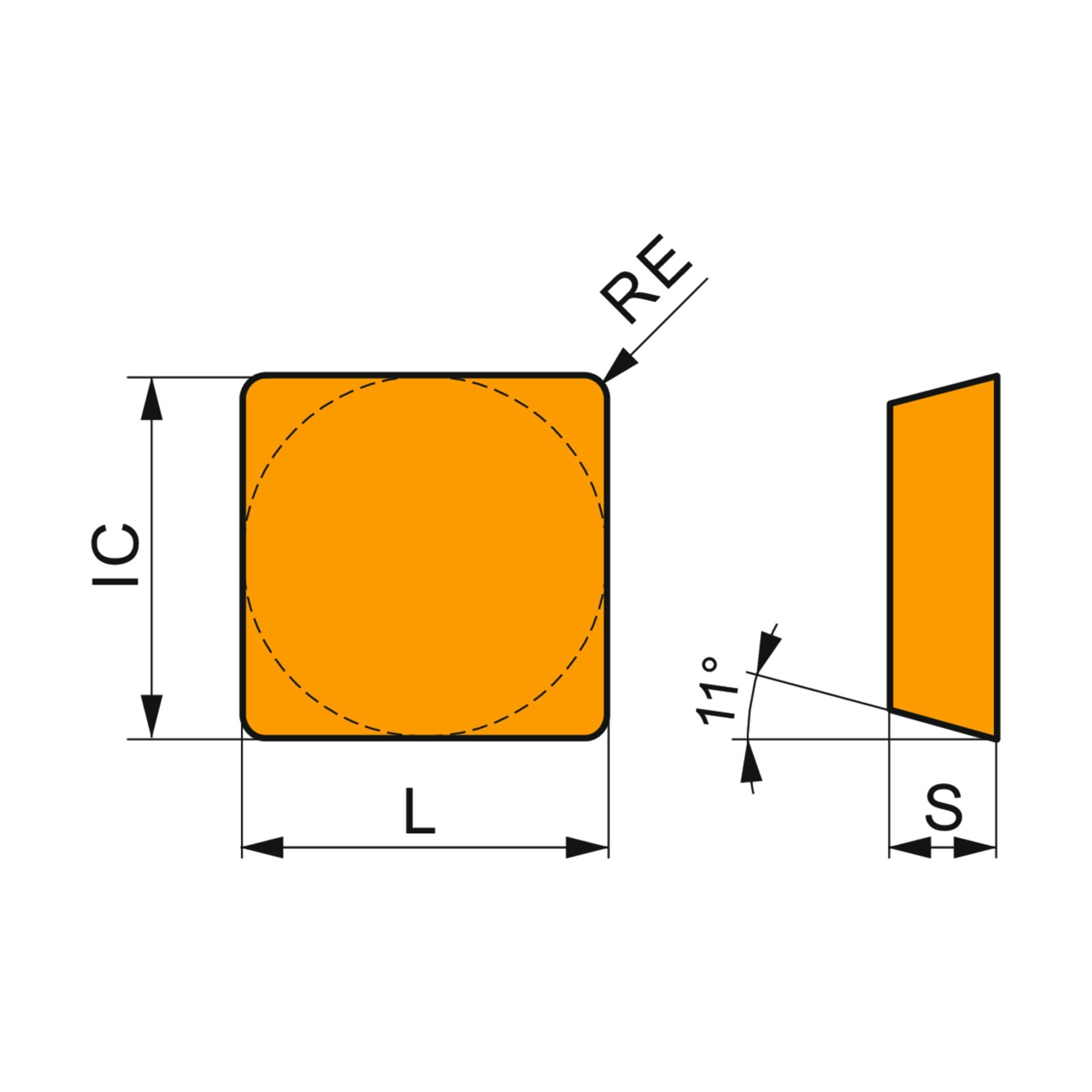 Dormer Pramet Drehwendeschneidplatte - Keramik - Positiv SPGN 120308 T01020:TC100 Produktbild img2 L