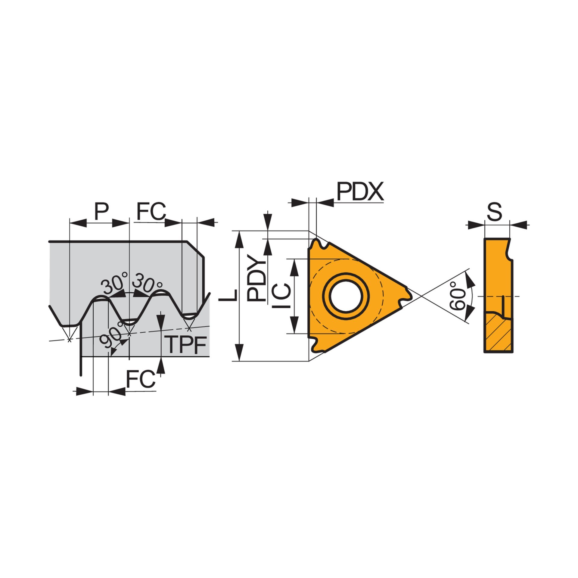 Dormer Pramet Wendeschneidplatte zum Gewindeschneiden - Außen - Vollprofil - API-Gewinde TN API RD EXT Produktbild img2 L
