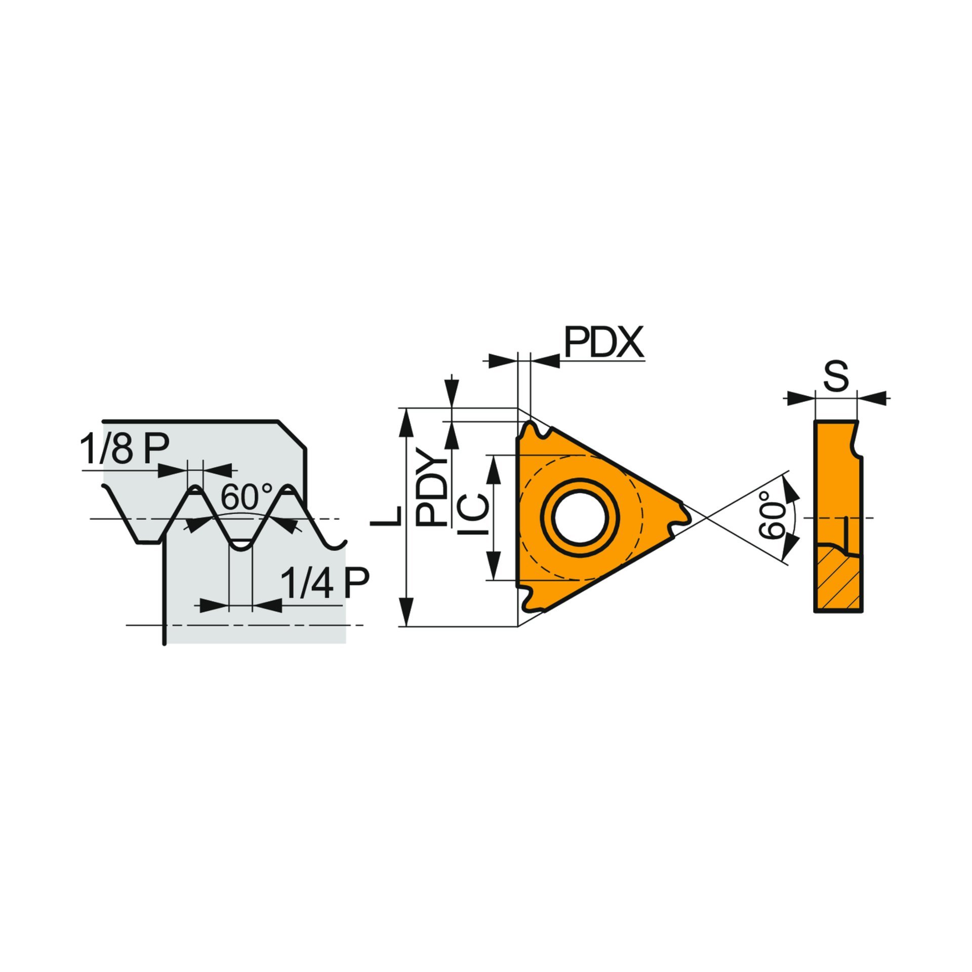 Dormer Pramet Wendeschneidplatte zum Gewindeschneiden - Außen - Vollprofil - 60° metrisches ISO-Gewinde TN M EXT Produktbild img2 L