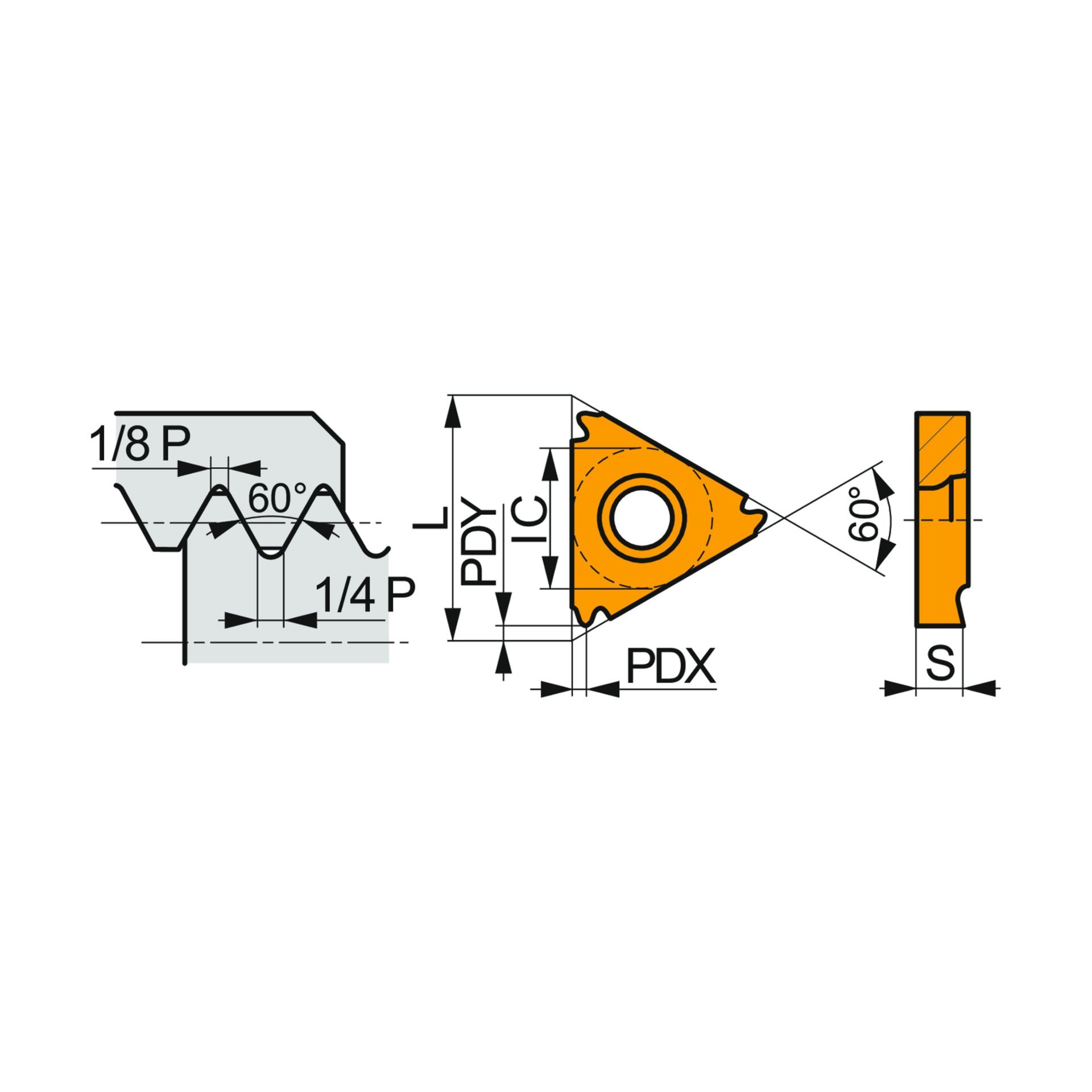 Dormer Pramet Wendeschneidplatte zum Gewindeschneiden - Innen - Vollprofil - 60° metrisches ISO-Gewinde TN M INT Produktbild img2 L