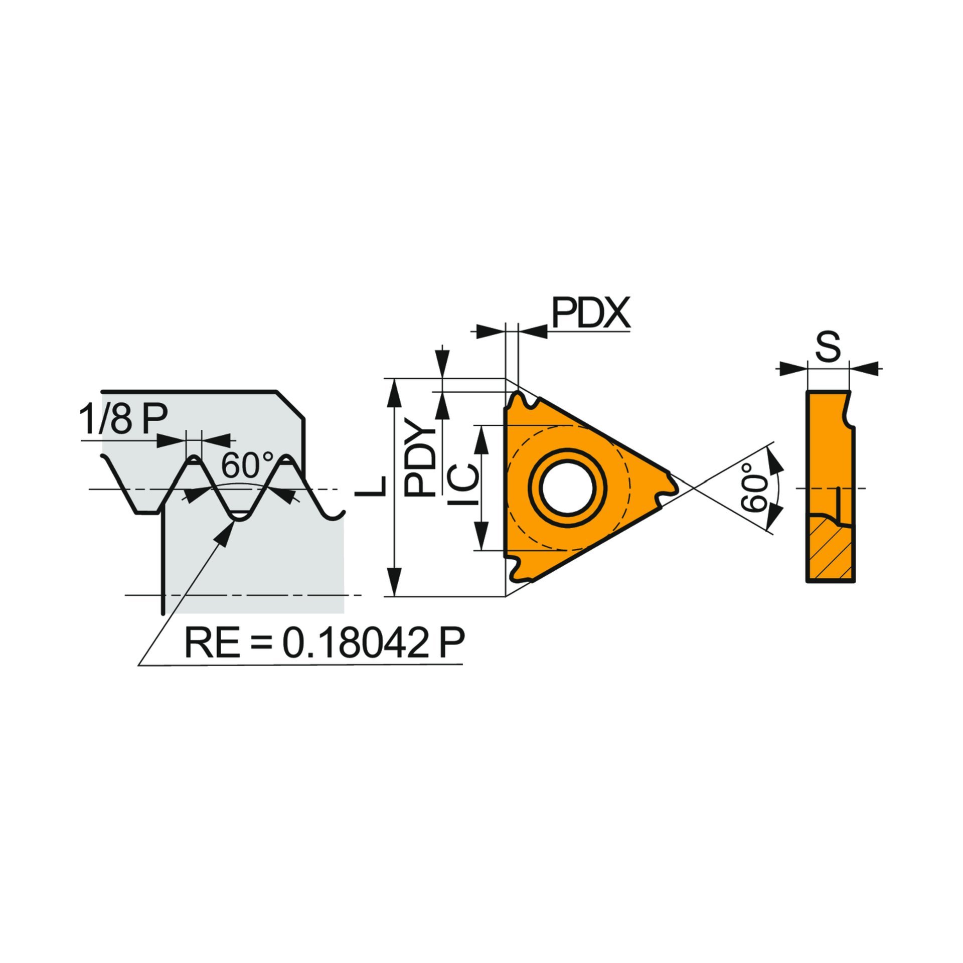 Dormer Pramet Vollprofil Gewinde Wendeschneidplatte - UNJ Gewinde TN 16ER280UNJ:T8030 Produktbild img2 L