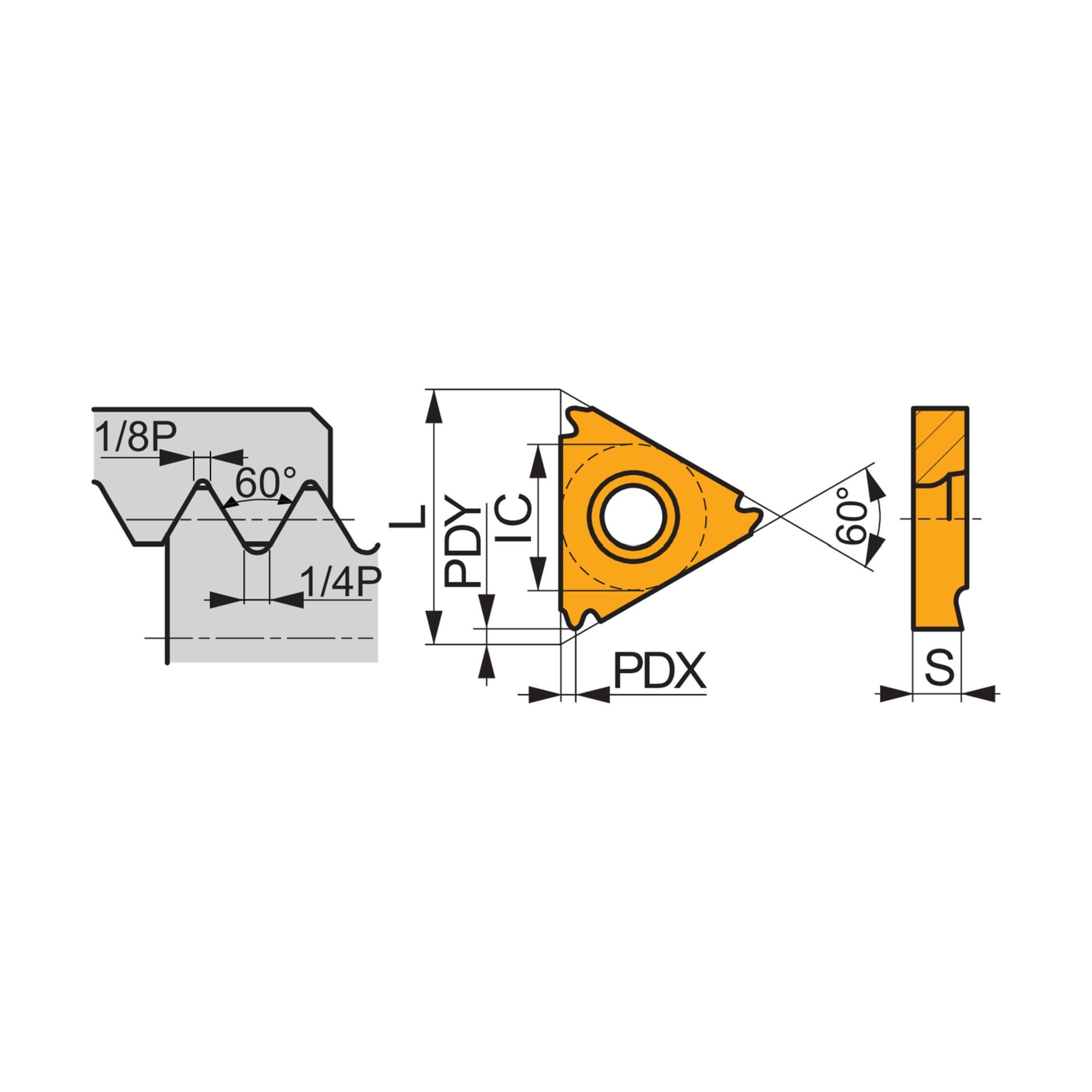Dormer Pramet Wendeschneidplatte zum Gewindeschneiden - Innen - Vollprofil - 60° UN-Gewinde TN UN INT Produktbild img2 L