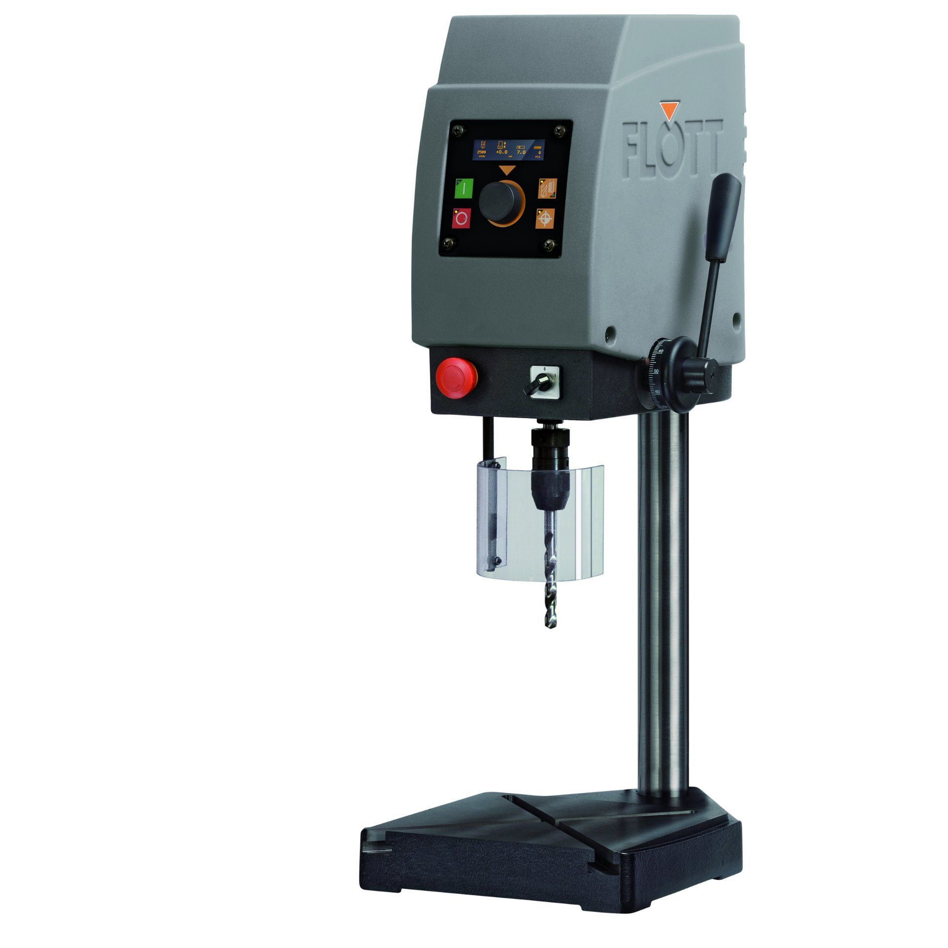 Flott Tischbohrmaschine Turbodrill B12 - mit Gewindeschneideinrichtung, Zwischentisch, LED- Beleuchtung und digitalem OLED -Display Produktbild img1 L