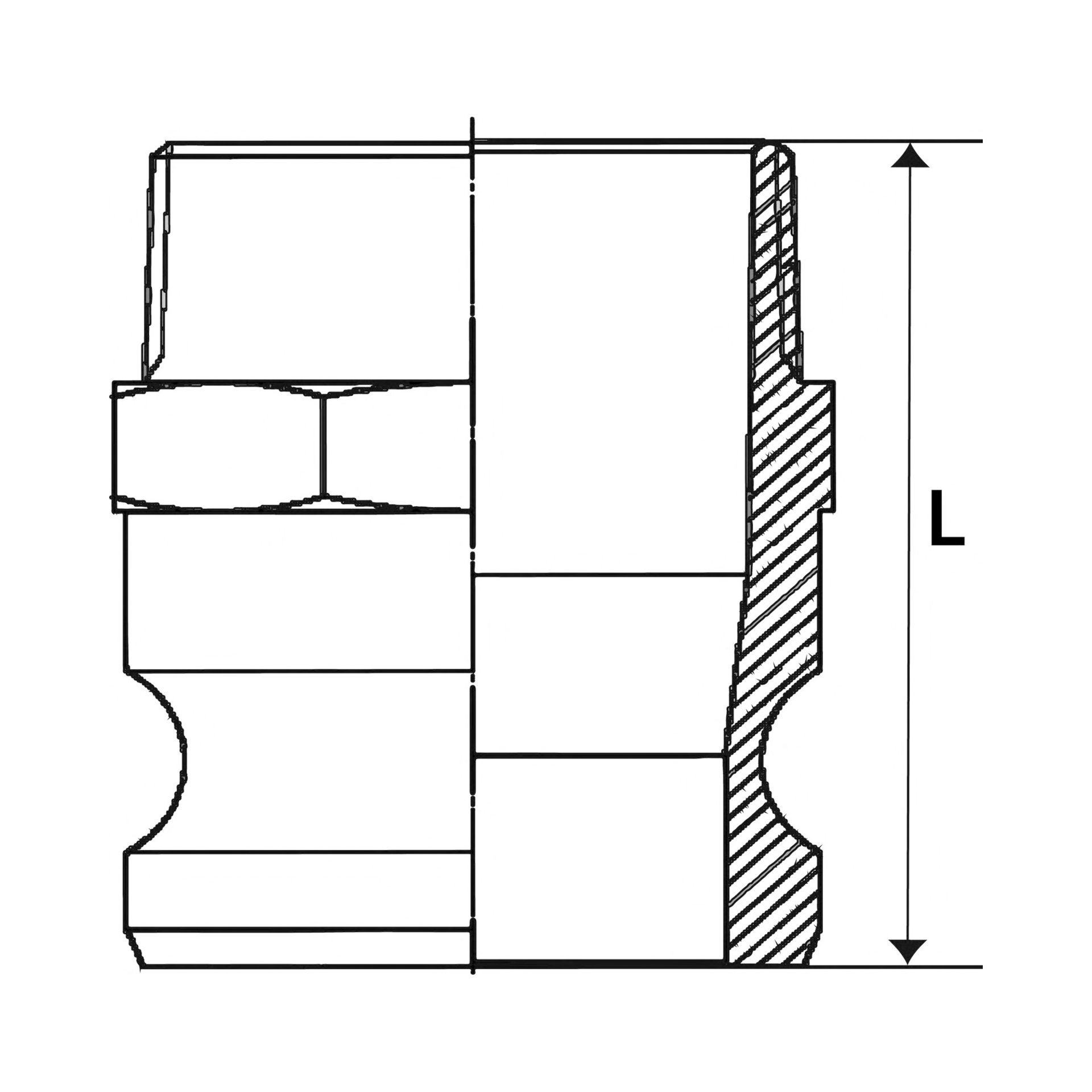 RIEGLER Kamlok-Schnellkupplungsstecker mit AG, Typ F, Alu, R 3/4 Produktbild img2 L