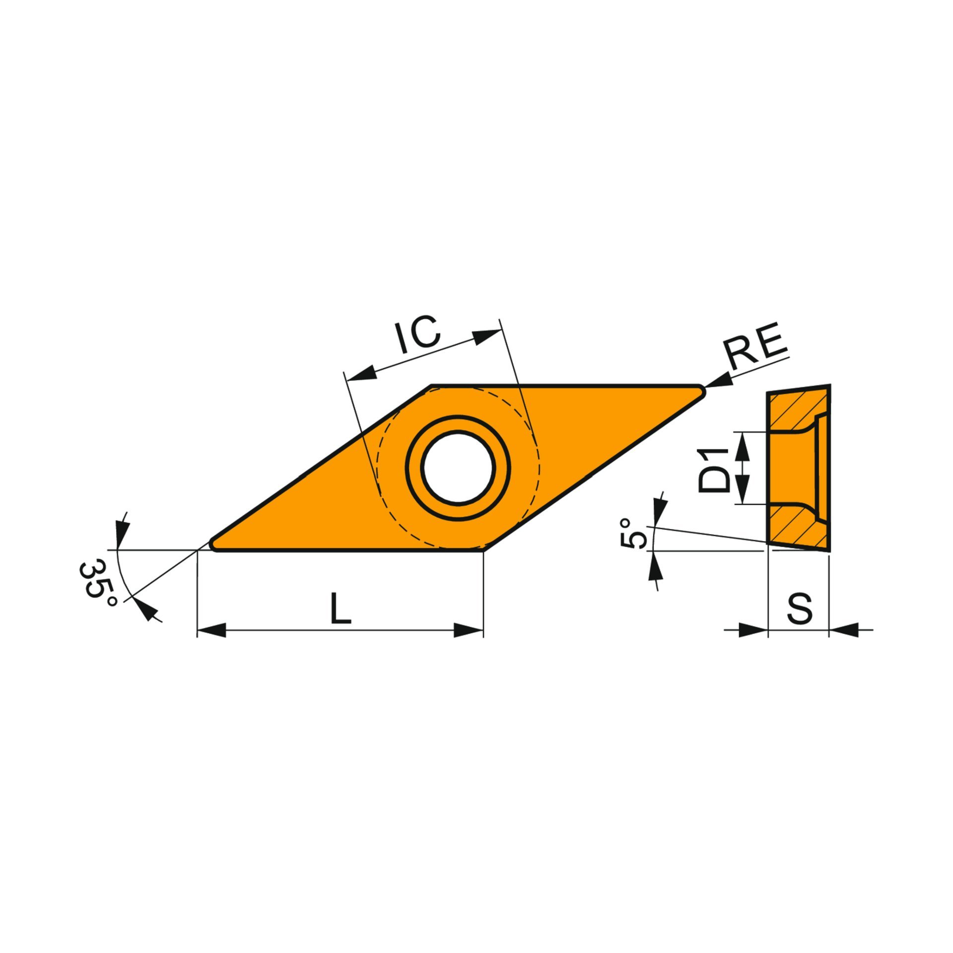 Drehwendeschneidplatte - Positiv VBMT 160404E-UR:T8430 Produktbild img2 L
