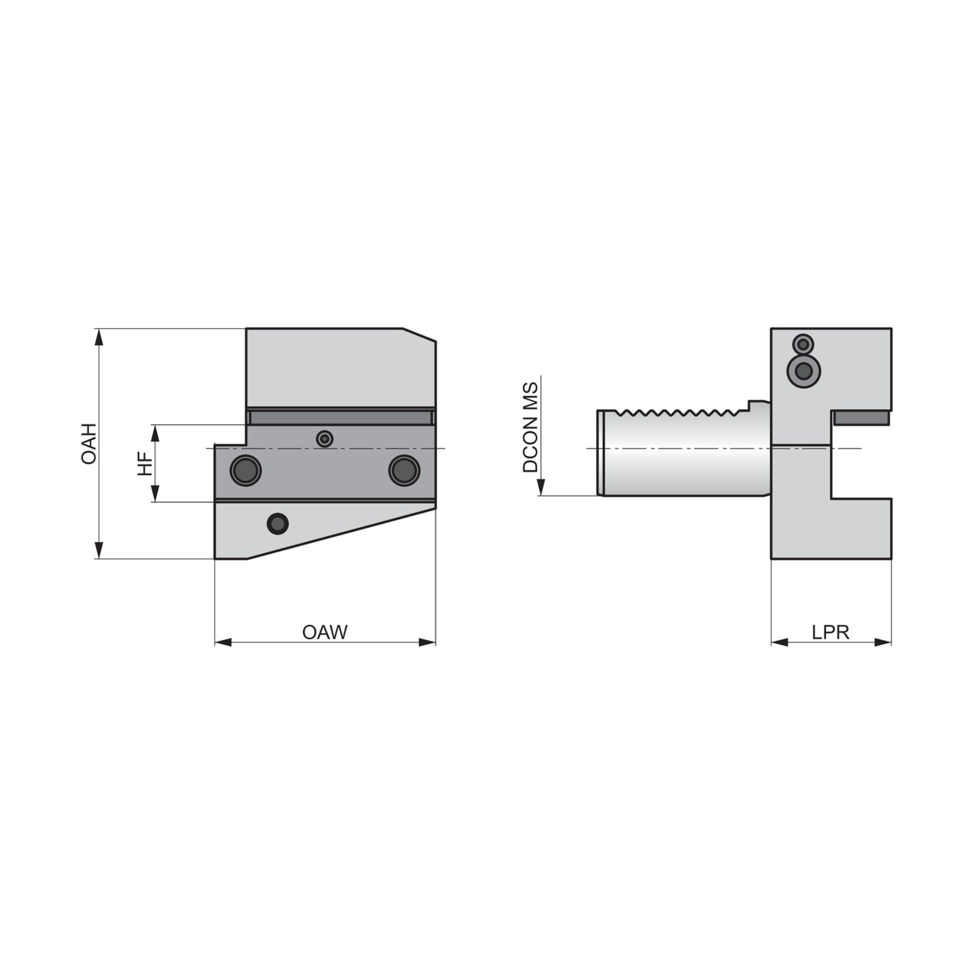 Dormer Pramet VDI Radialhalter Form B2 - Links - Kurz VDI.30-B2.20.40.C Produktbild img2 L