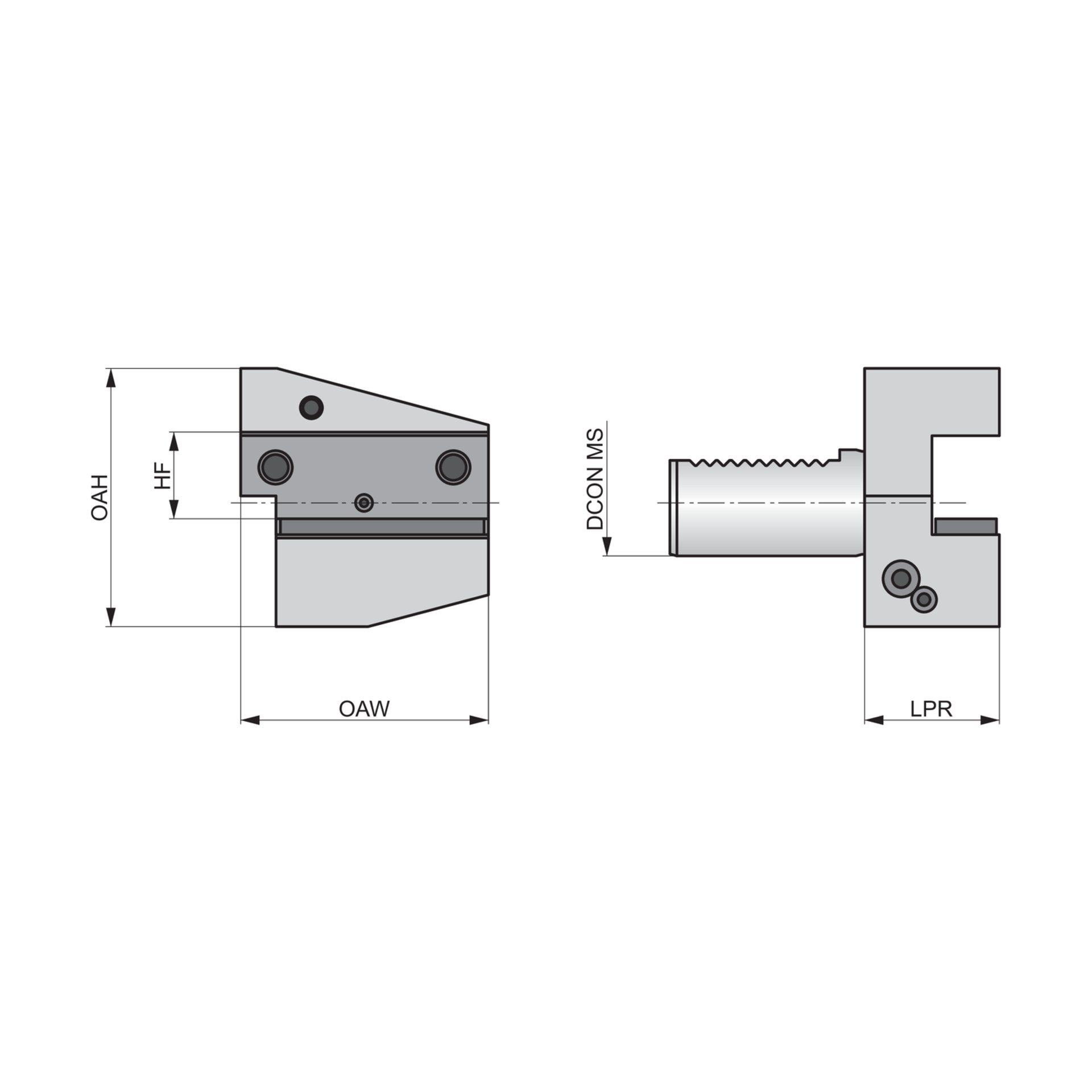 Dormer Pramet VDI Radialhalter Form B4 Überkopf - Links - Kurz VDI.30-B4.20.40.C Produktbild img2 L