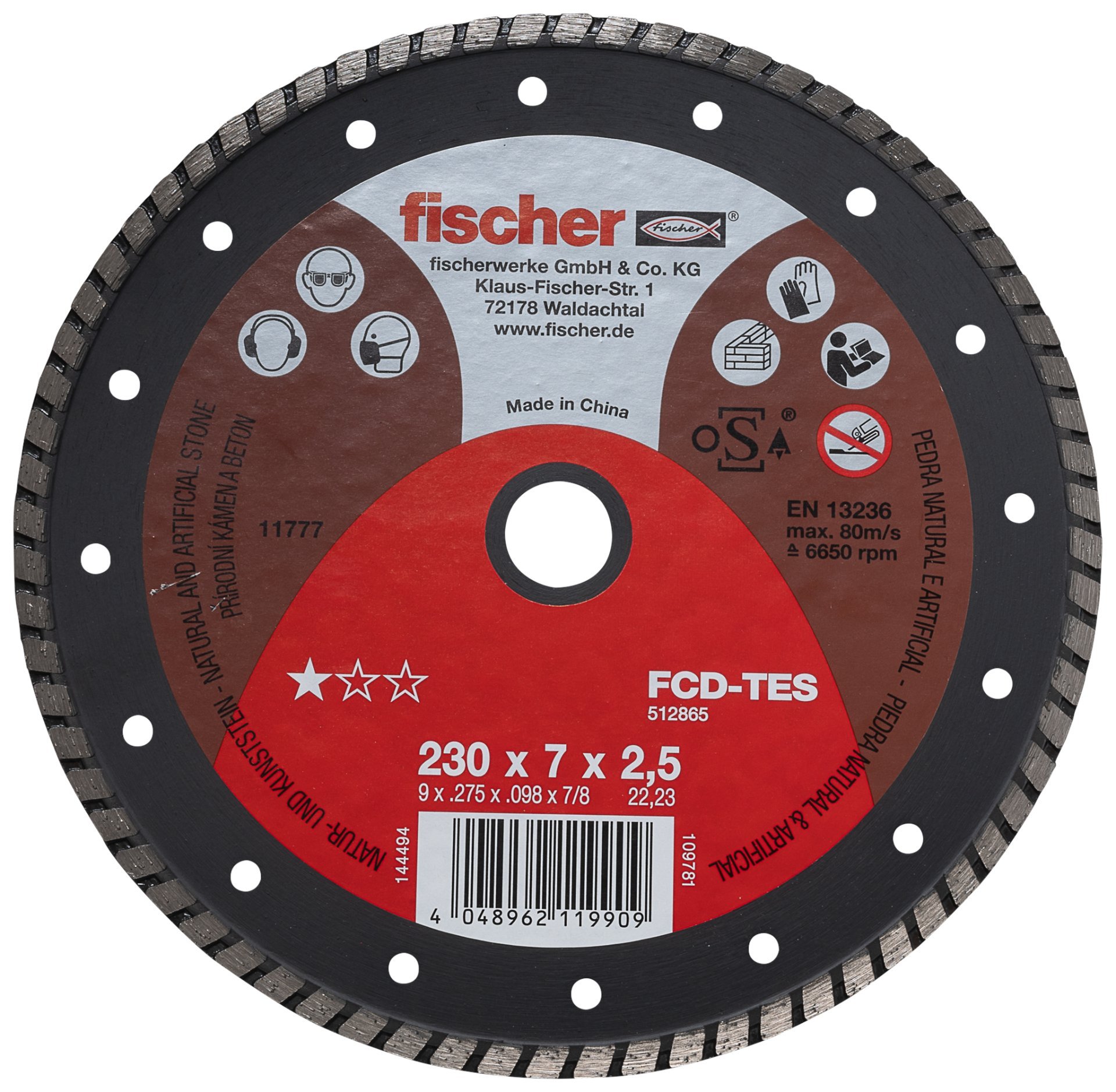 fischer Diamanttrennscheibe TES 2,5/180 turbo Produktbild img1 L