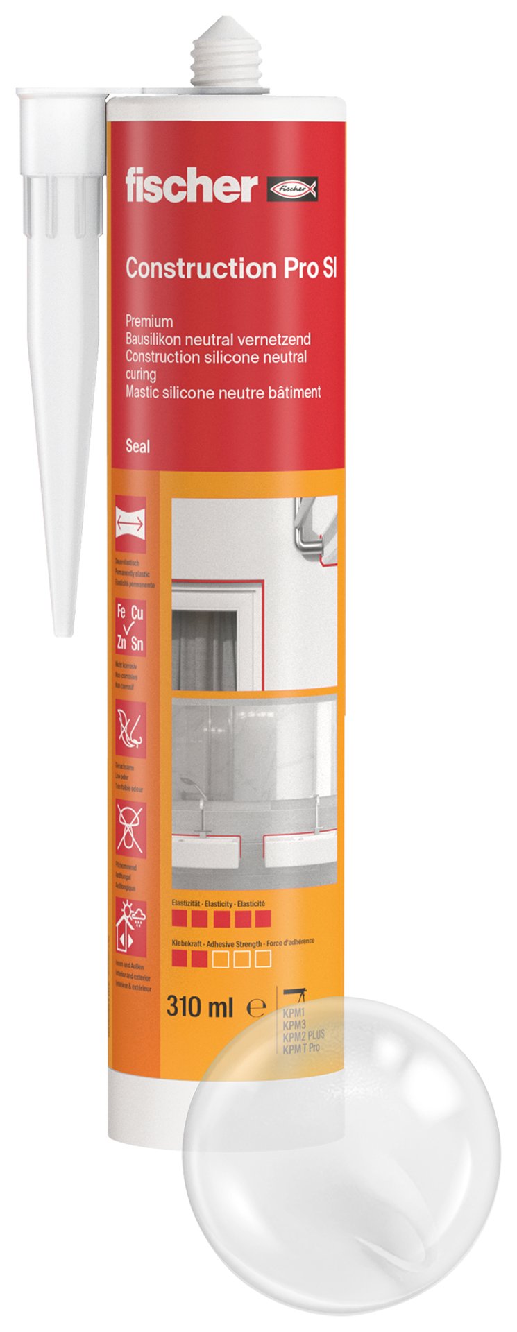 fischer Premium Bausilikon neutral vernetzend Construction Pro SI Produktbild img1 L