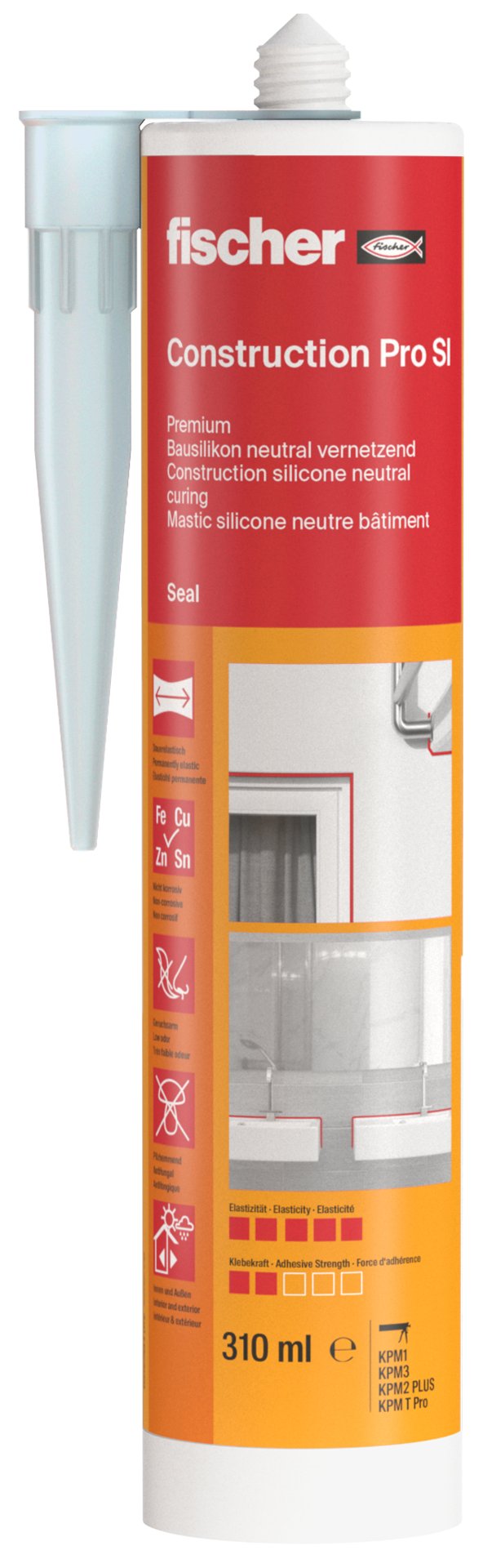 fischer Premium Bausilikon neutral vernetzend Construction Pro SI Produktbild img2 L