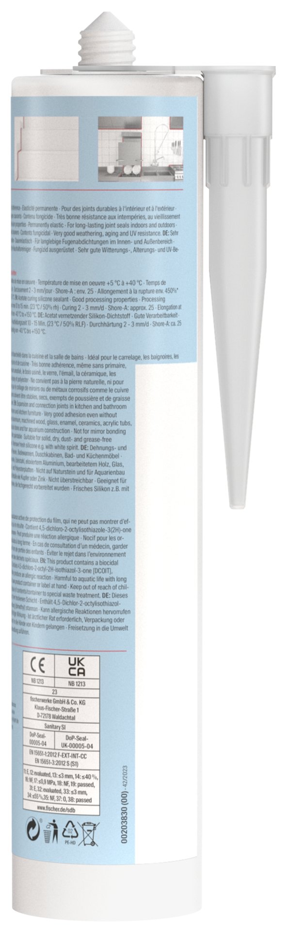 fischer Sanitärsilikon Sanitary Pro SI 310 tp Produktbild img4 L