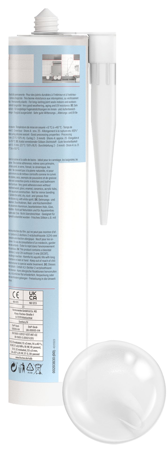 fischer Sanitärsilikon Sanitary Pro SI 310 tp Produktbild img3 L