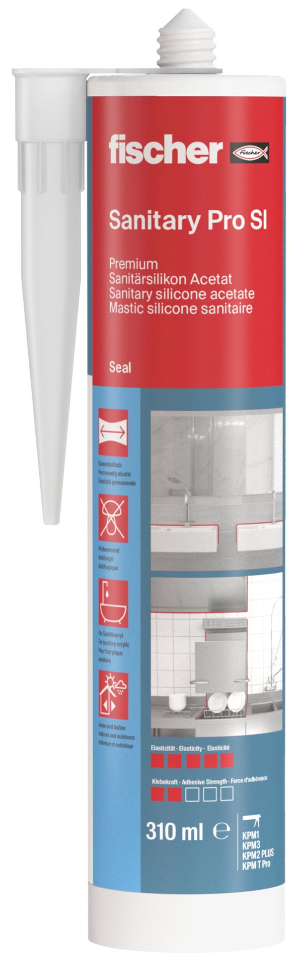 fischer Sanitärsilikon Sanitary Pro SI 310 ws Produktbild img2 L