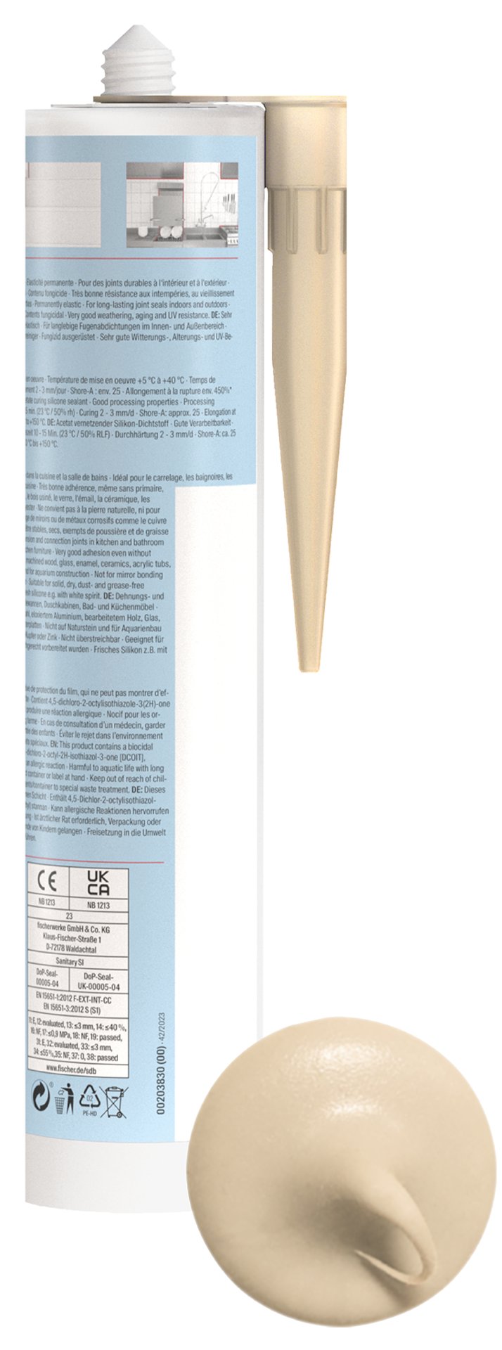 fischer Premium Sanitärsilikon Sanitary Pro SI Produktbild img3 L