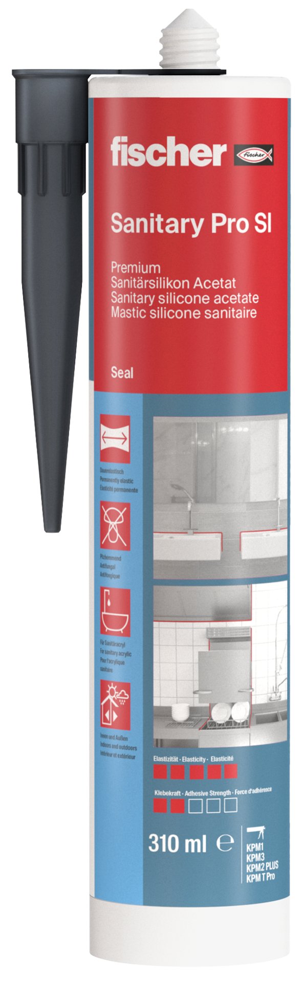fischer Sanitärsilikon Sanitary Pro SI 310 dgr Produktbild img2 L
