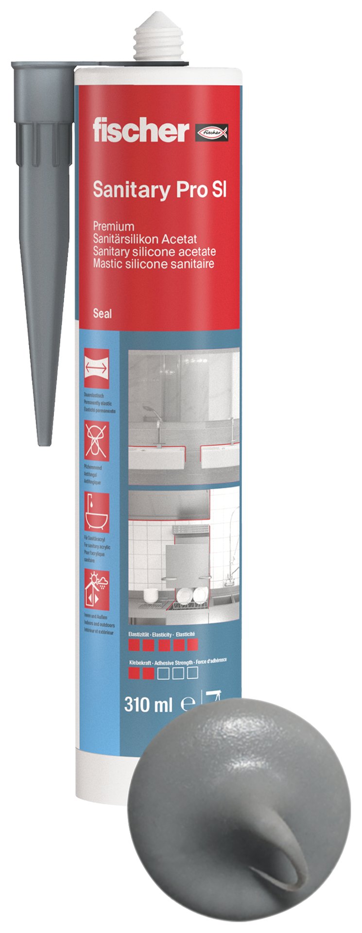 fischer Sanitärsilikon Sanitary Pro SI 310 dgr Produktbild img1 L