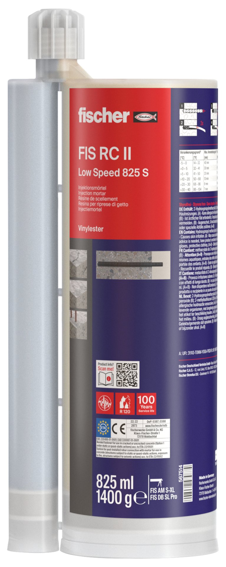 fischer Injektionsmörtel FIS RC II Low Speed Produktbild img1 L