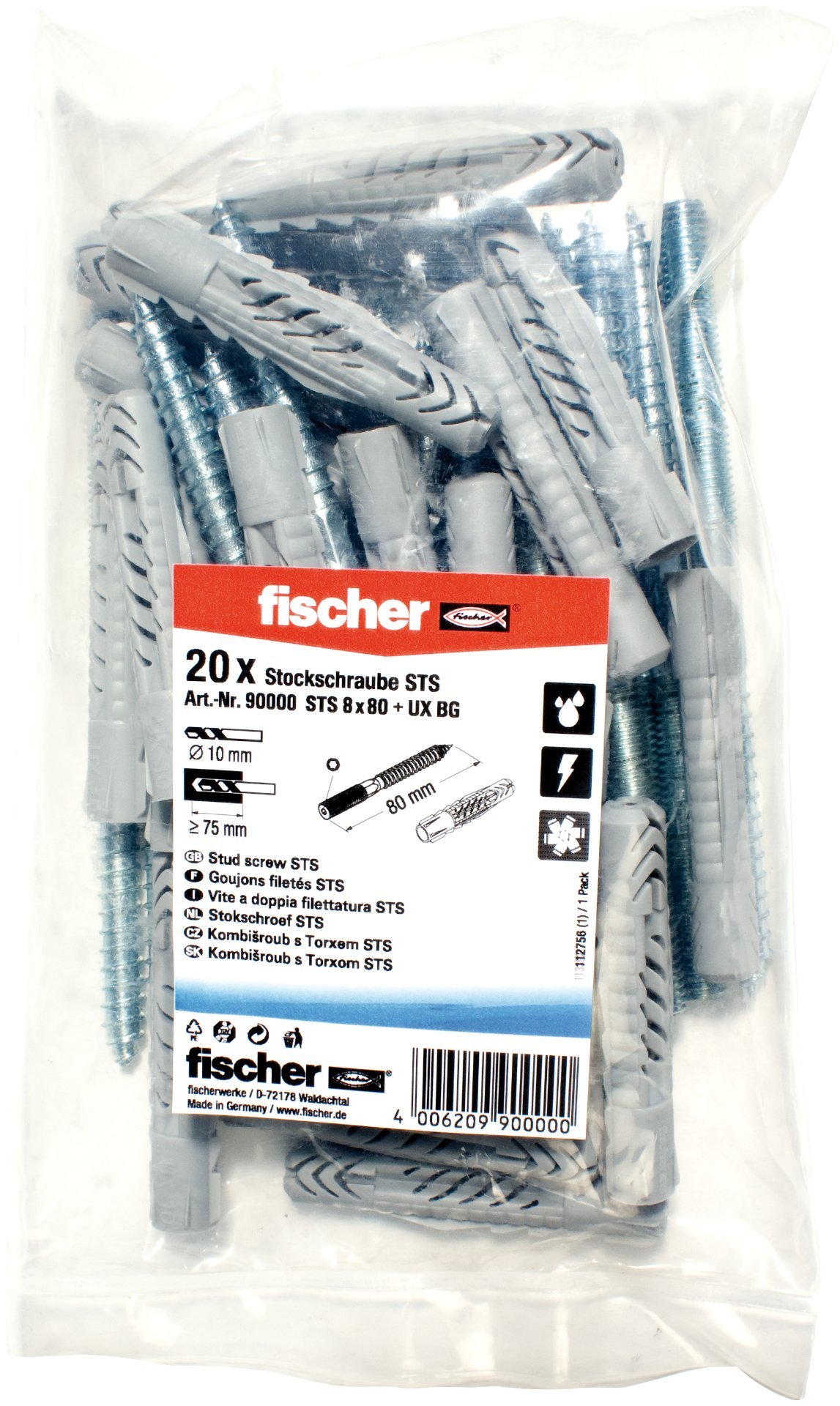 fischer Stockschraube STS 8x80 + UX B (20) Produktbild img2 L