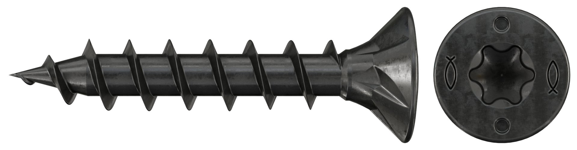 fischer Spanplattenschrauben PowerFast FPF II CTF BLC, Senkkopf, Innenstern-TX, Vollgewinde, schwarz beschichtet Produktbild img1 L