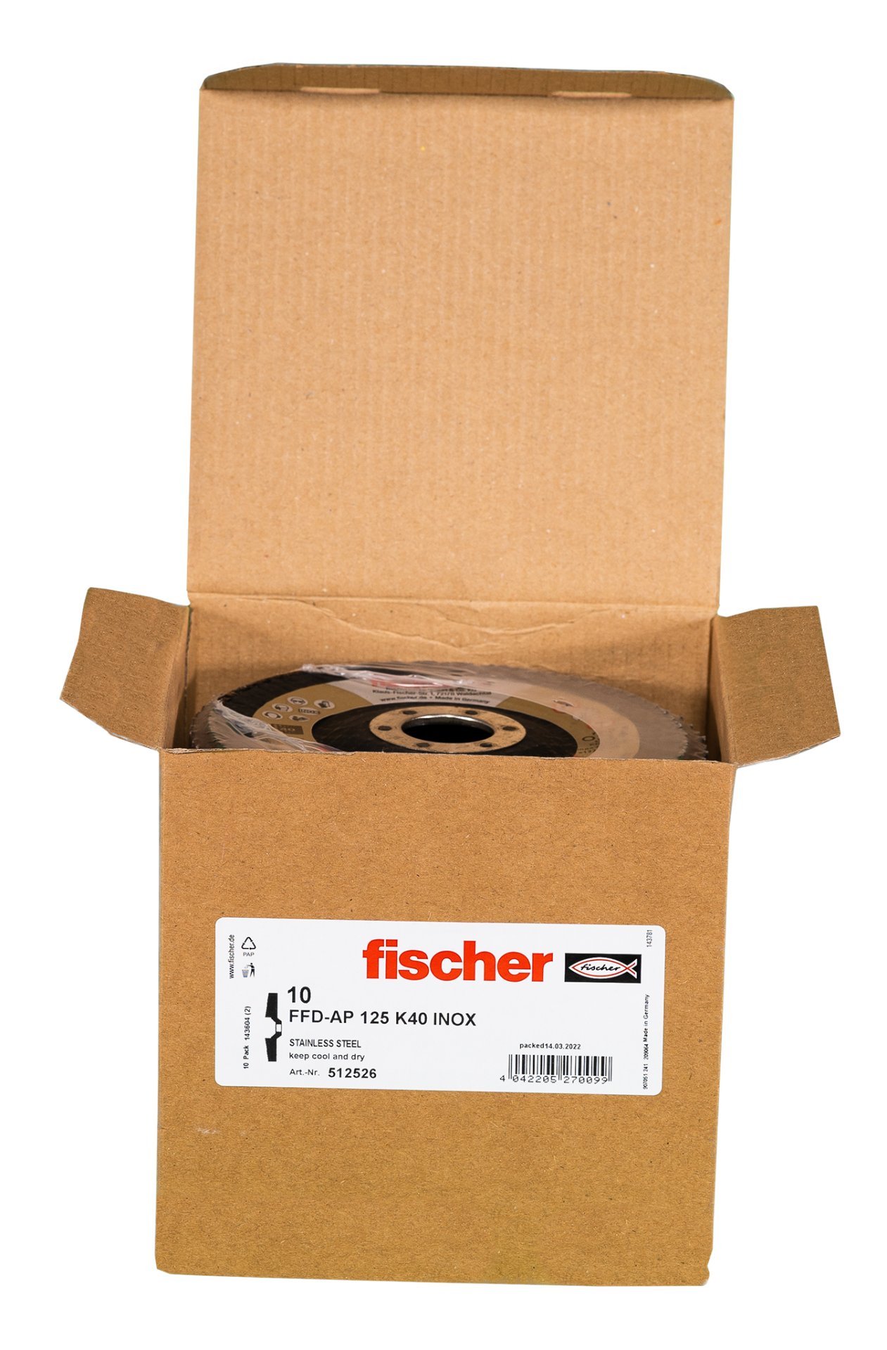 fischer Fächerschleifscheibe AP 125 K40 Inox Produktbild img2 L