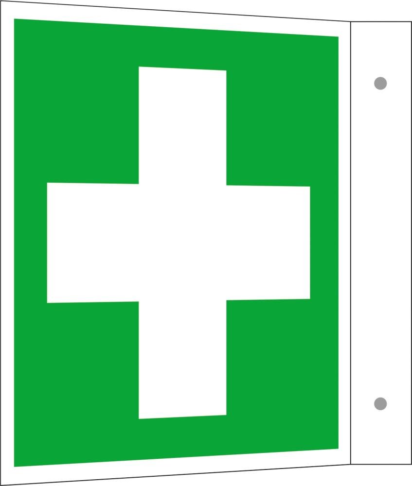 SAFETYMARKING Hinweisschild 200x200mm Aluminium Erste Hilfe Winkelschild Produktbild img1 L