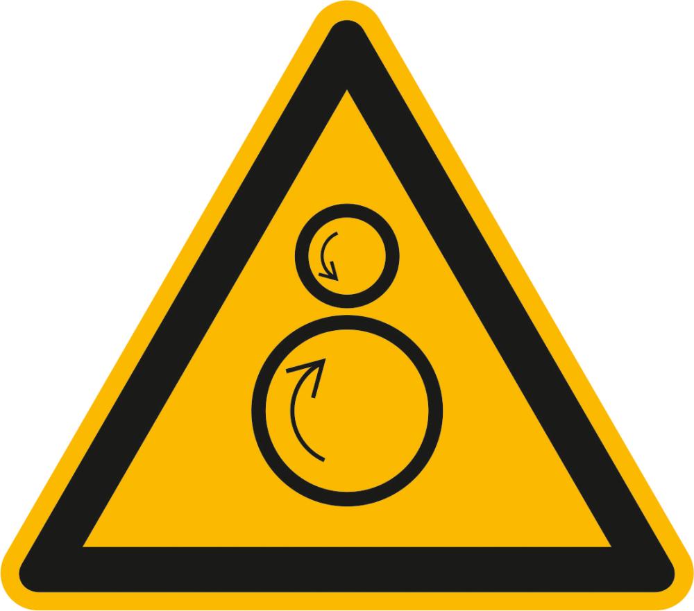 Warnschild, Warnung vor gegenläufigen Rollen Produktbild img1 L