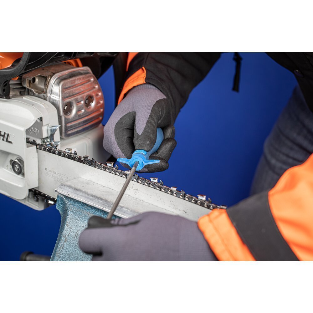 PFERD TOOLS Ergonomie-Feilenheft FH1-Set mit Schärflehren 25/30-30/35° für Kettensägefeile Ø 4,0-5,5 mm Produktbild img3 L