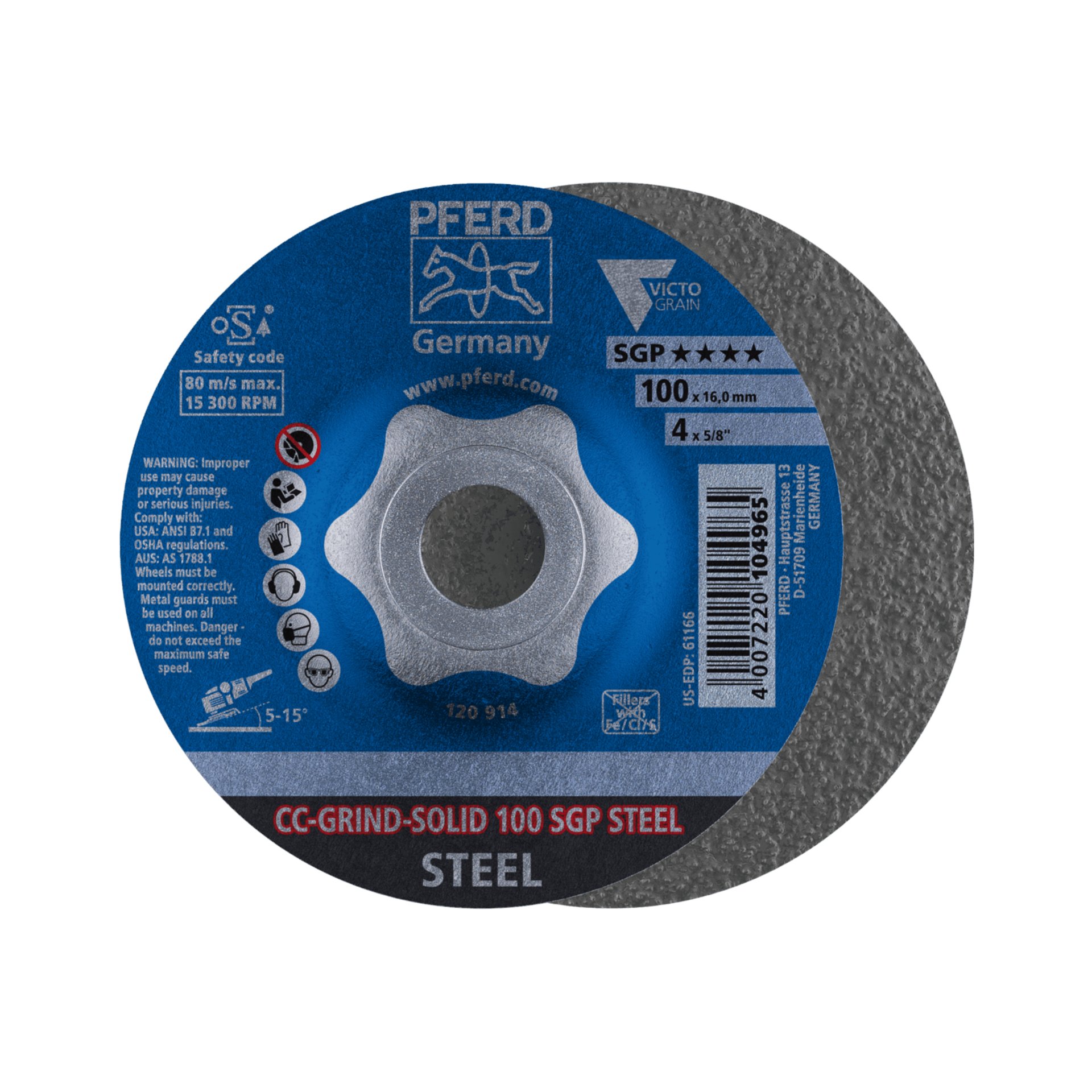 PFERD TOOLS CC-GRIND Schleifscheiben SOLID SGP STEEL ★★★★ Produktbild img1 L