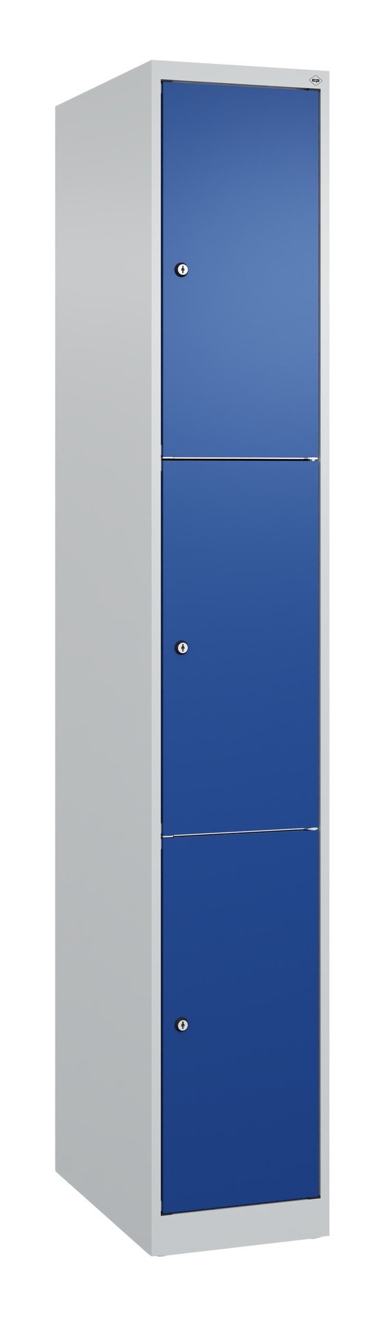 C+P Schließfachschrank Classic PLUS, 3 Fächer, 1850x300x500mm, 7035/5010 Produktbild img3 L