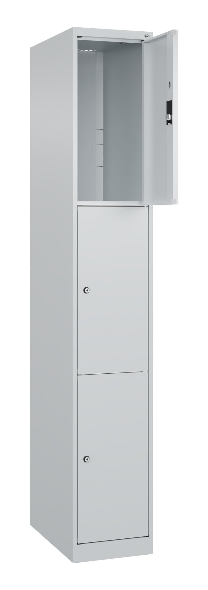 C+P Schließfachschrank Classic PLUS, 3 Fächer, 1850x300x500mm, 7035/7035 Produktbild img1 L